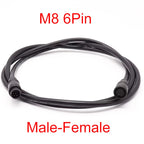 1m M6 M8 2 3 4 5 6 Pin Core Male To Female Julet Electric Butt Cable Plug Connector Scooter Brake Waterproof Signal Sensor Cord