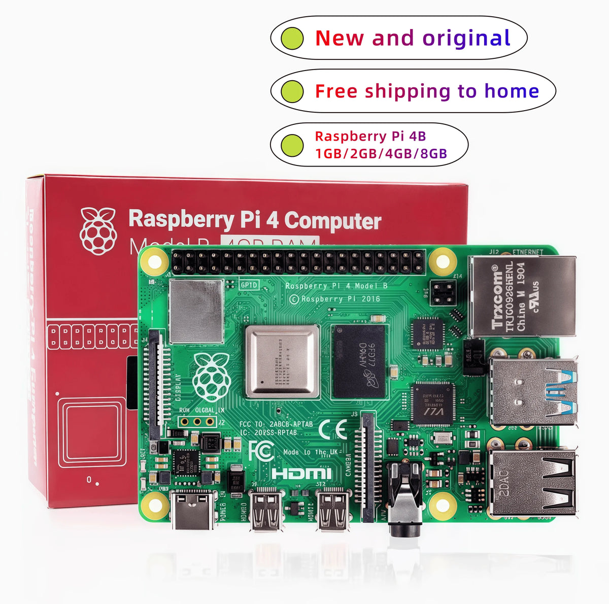 Raspberry Pi 4 (Model B) — 1GB / 2GB / 4GB / 8GB 3B 3B+