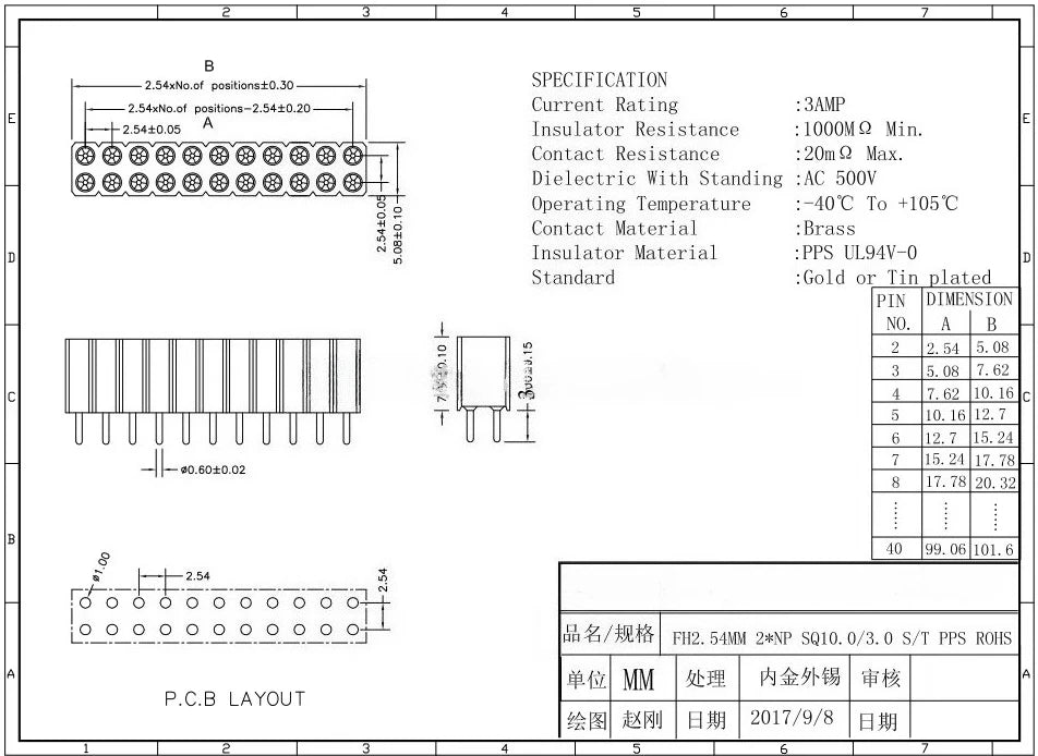 10pcs 2.54mm Dual Row PH7 Extra Plastic 2x2/4/8/10/15/20-40P Round PCB IC Crystal Transistor Hole Female Header Socket Connector