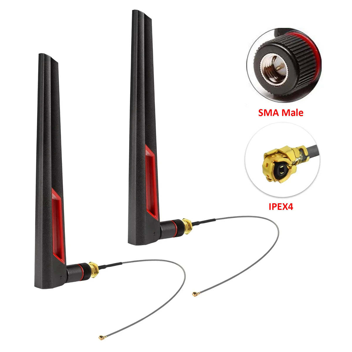 Dual Band 2.4G 5.8G RP SMA Male 12dBi WiFi Antenna + 15cm Adapter Cable for Network Card USB Adapter Security IP Camera