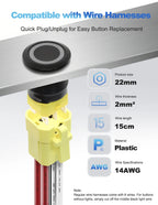 FILN 22mm 20A Stainless Steel Push Button Switch Waterproof IP66 High Current 12V/24V/110V/220V Auto Marine Industrial Control