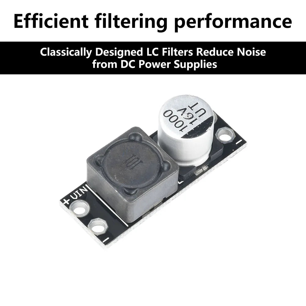 DC 16V 2A LC Power Filter Module Anti-Interference Noise Suppressor for Video/Signal Transmission Eliminates Ripple & EMI