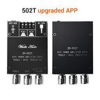 ZK-502T Dual Channel Stereo Power Amplifier Module TPA3116D2 Chip 50Wx2 Bluetooth 5.0 AUX Input DC9-24V High Low Bass Adjustment Audio AMP Board for Speaker DIY