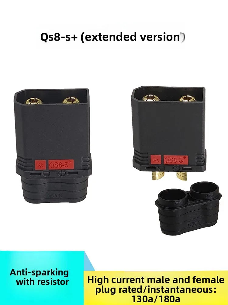QS8-S/QS8-S+ High-Current Anti-Sparking QS8 to XT90 Adapter, Drone Lithium Battery Connector, Electric Vehicle Charging Plug