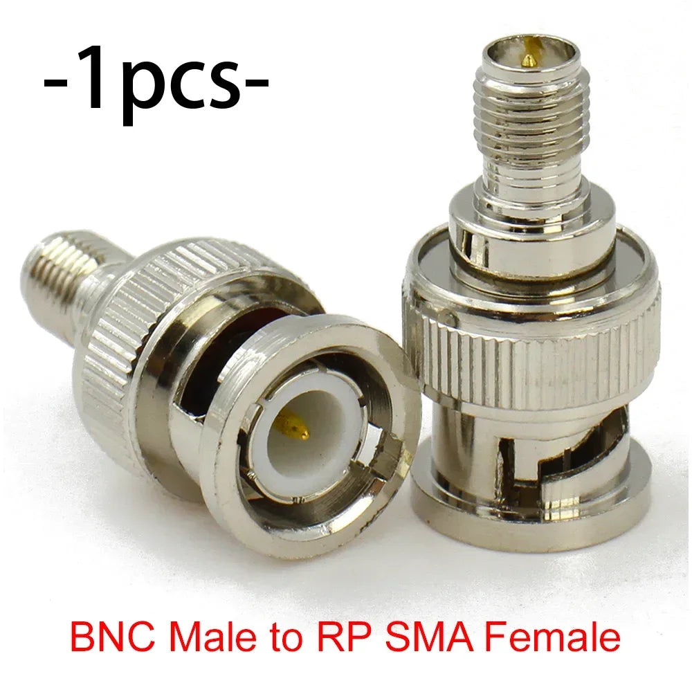BNC to SMA / RP-SMA RF Adapter Connector Male Female Straight 4-Hole Flange Coaxial Converter for FPV WiFi Radio Antenna Systems