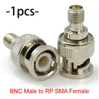 BNC to SMA / RP-SMA RF Adapter Connector Male Female Straight 4-Hole Flange Coaxial Converter for FPV WiFi Radio Antenna Systems