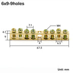 Copper Wire Connector Multi-specification With Hole Screw Brass Connection Row Zero Ground Terminal Electrical