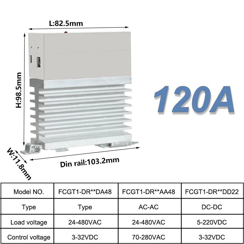 10A 25A 40A 60A 80A 100A Single Phase Slim SSR Solid State Relay With Heat Sink Industrial Relay DIN Rail Mount