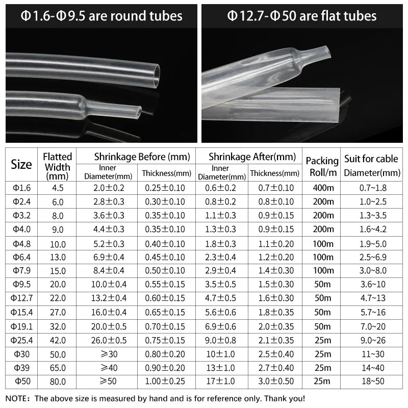 1~10m Transparent 1.6~ 50mm 3:1 Heat Shrink Tubing With Glue Double Wall Adhensive Lined Wire Polyolefin Cable Sleeve Waterproof