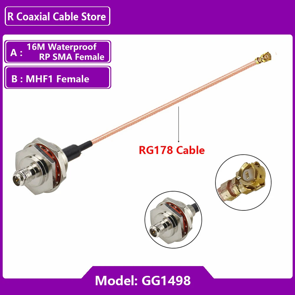 1PC UFL u.FL MHF Female to SMA Female Waterproof RF Coaxial Pigtail Adapter WIFI Antenna Extension Cable RG178