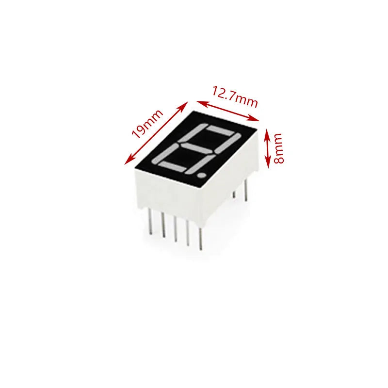 10pcs/lot 1bit Common Cathode Digital Tube 0.56" 0.56in. Red LED Digit 7 Segment 10Pins 5161AS