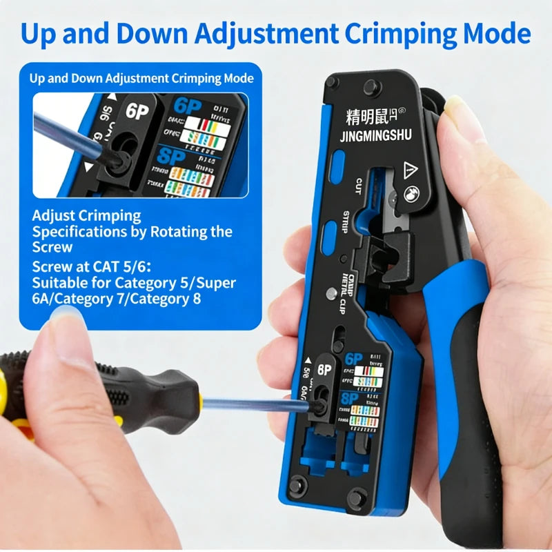 Noyafa NF-5015C Professional Network Tool 6P 8P Crimping Pliers for RJ45 RJ11 Labor-Saving Cable Crimper Stripper Cutter
