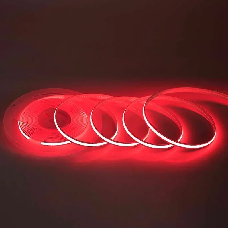 320Leds/M 8mm COB LED Strip DC 12V 24V Flexible High Bright Tape LED Light Bar Ice Blue White Red Green Pink Yellow LED Lighting