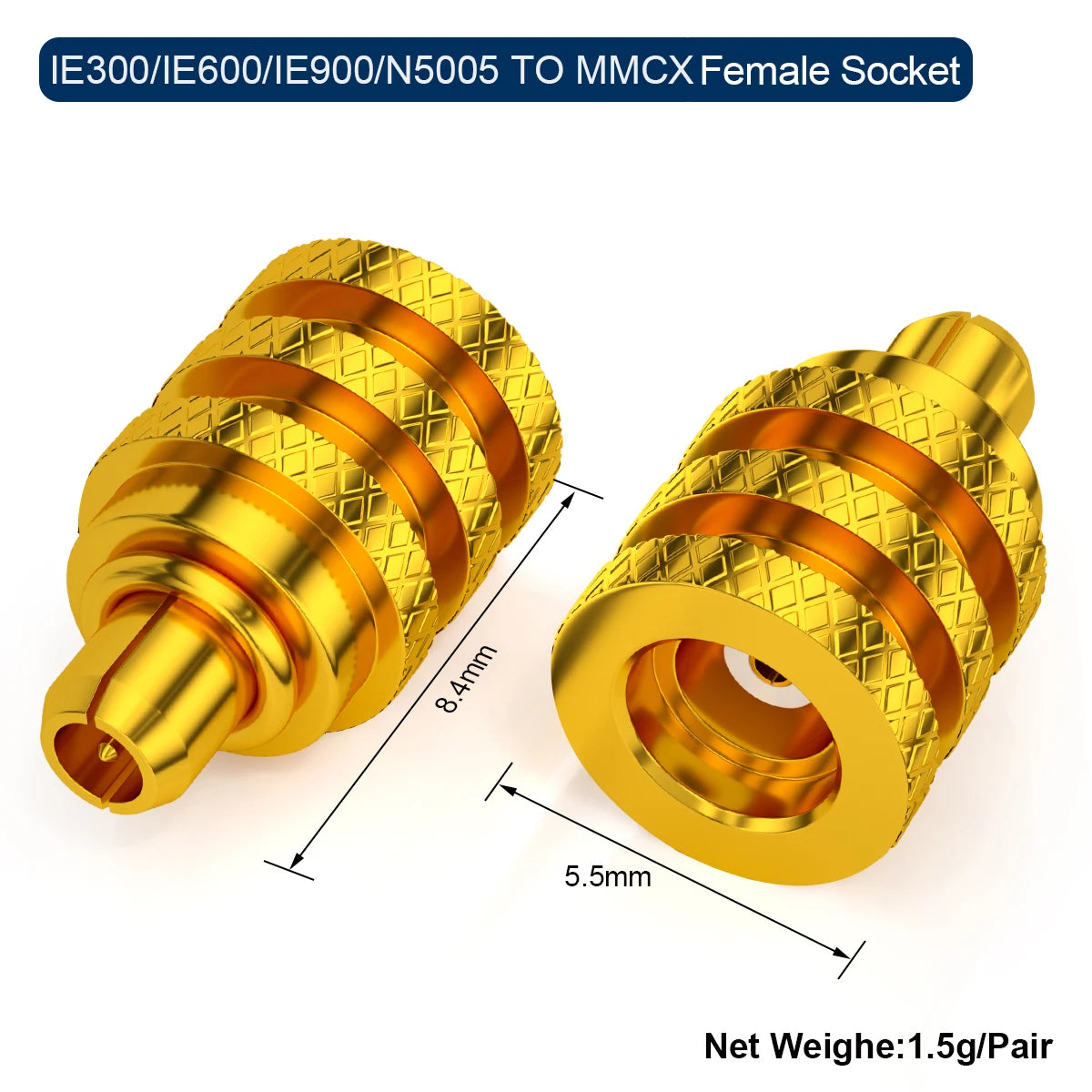 QYFANG Golden Wheel 0.78 Ear/IE300/IE900/IPX/A2DC/IE400 to MMCX Female Base Adapter