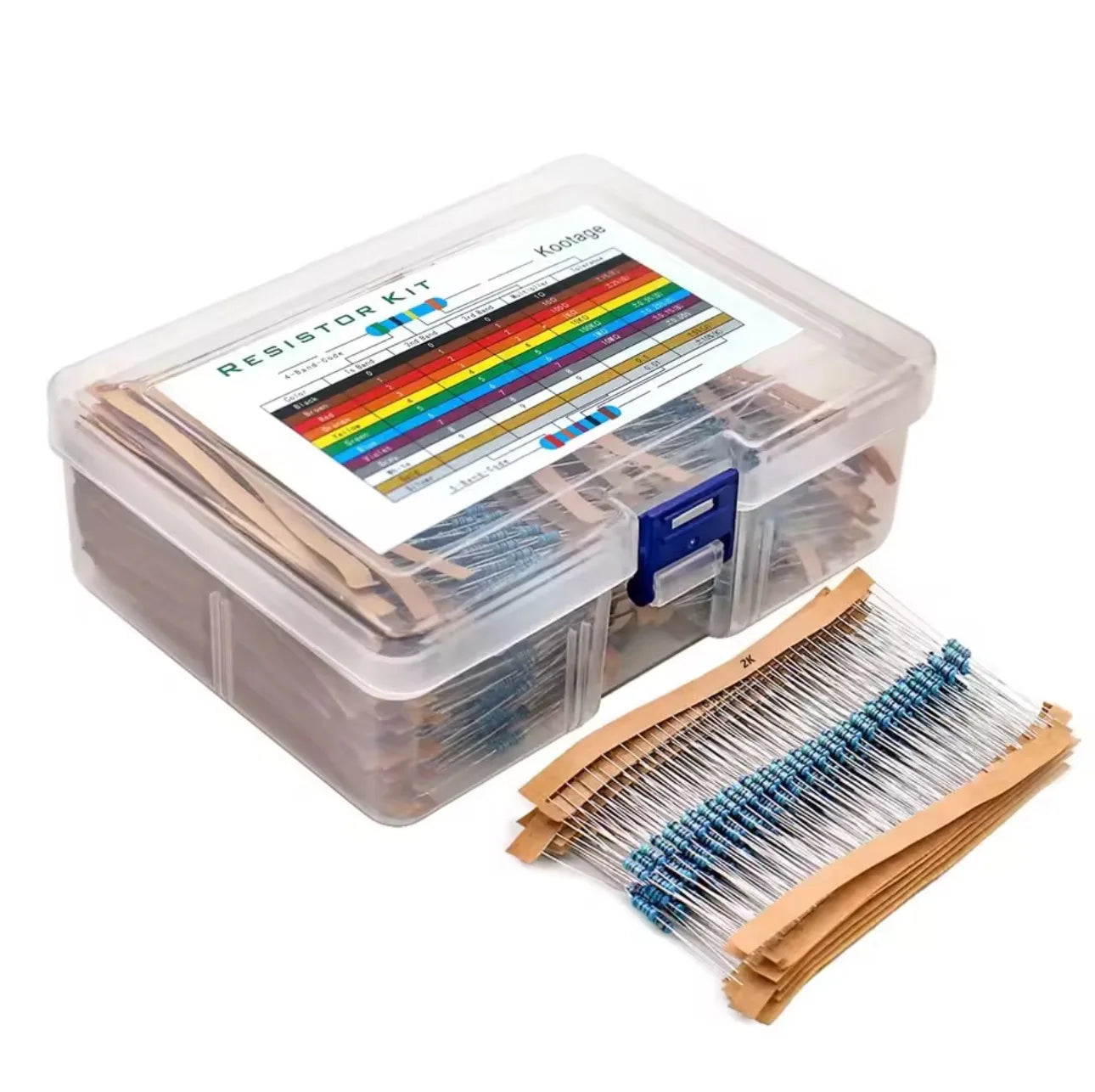 300pcs/600pcs/820pcs 1% Resistor Set Resistance 1/4W Metal Film Resistors Kit 10Ohm ~1M Ohm 30Values Electronic Components Kit