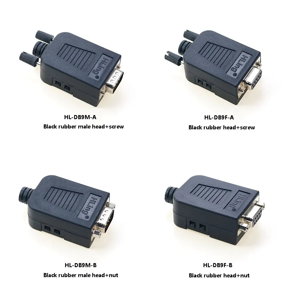 RS232 RS485 DB9 Connector Male Female 9 Pin Breakout Terminals COM Connector D-SUB Terminals 21-24 AWG Wire Solderless Connector