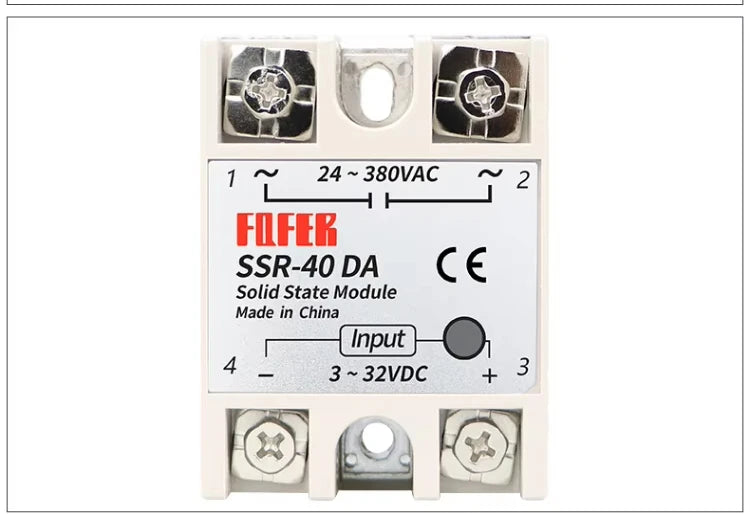 10A SSR 25A Solid State Relay 40A Output 3-32VDC 24-480VAC 220V Single Phase DC TO AC 40A Relay SSR HeatSink SSR 40DA