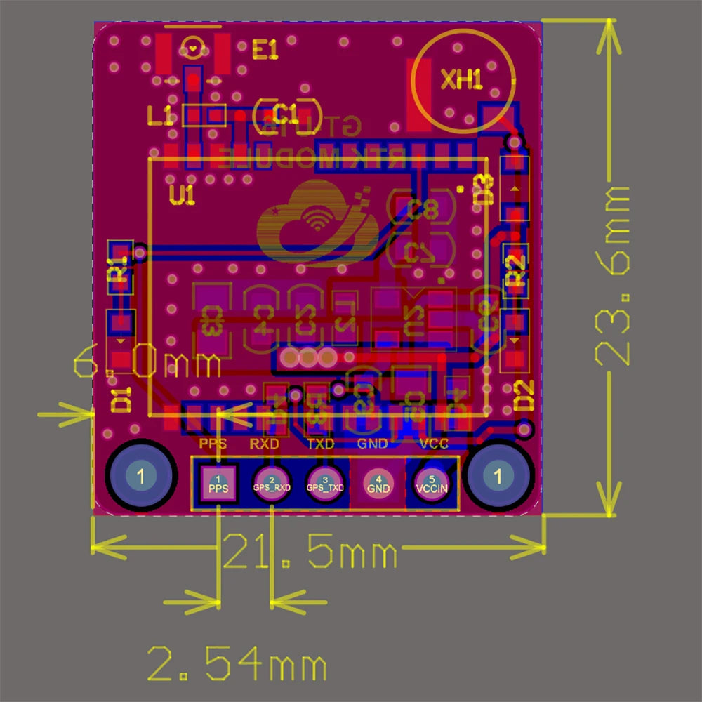 GT-U16 RTK GNSS Module L1 L5 Dual-band High-precision Centimeter-level Differential Positioning Module GPS BDS Glonass Galileo