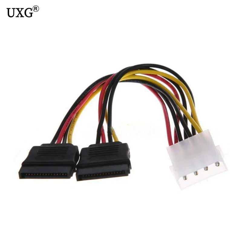 IDE Molex 4 Pin to SATA 2 Serial HDD Power Adapter Cable Hard Drive Connector Male to Female Molex SATA Extension Cord