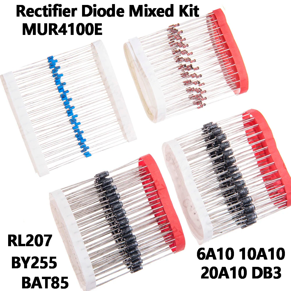 Rectifier Diode Mixed Kit 6A10 10A10 20A10 DB3 RL207 Electronic Components MUR4100E 10SQ045 20A10 130mil
