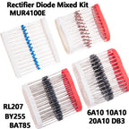 Rectifier Diode Mixed Kit 6A10 10A10 20A10 DB3 RL207 Electronic Components MUR4100E 10SQ045 20A10 130mil