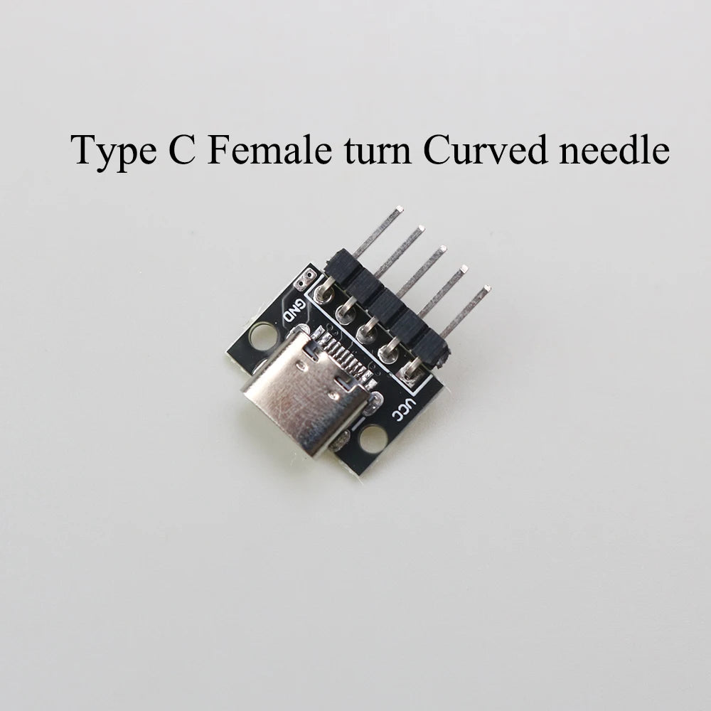 1PCS Data Charging Cable Jack Test Board with Pin Header 90 Degree Micro Mini USB Type C 2Pin USB 3.0 2.0 Female Male Connector