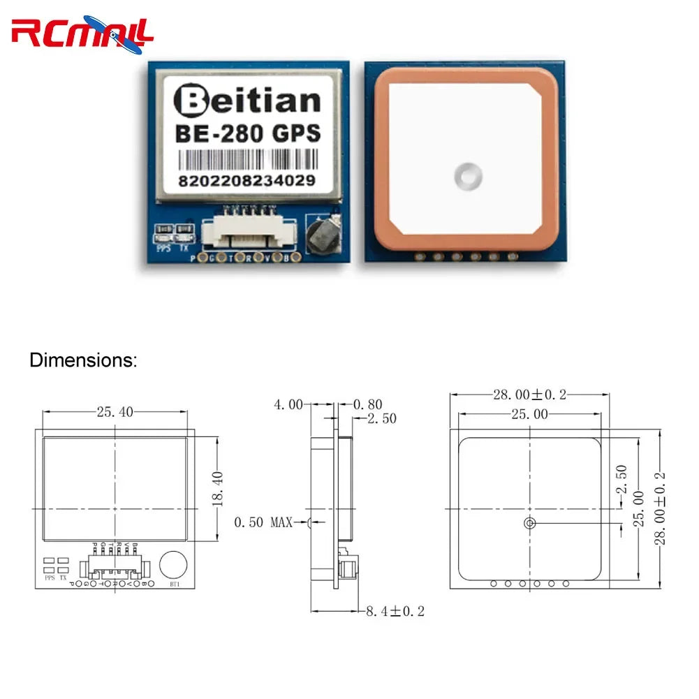Beitian GPS Module BE-180 BE-220 BE-250 BE-280 BE-450 with Antenna M10 GNSS Ultra-low Power GNSS Receiver for Vehicle Drones