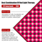 45W Red Light Therapy Panel 660nm&850nm for Body Pain Relief Near Infrared Photon Beauty Instrument Home Use Device LED Light Therapy Lamp for Anti-Aging, Pain Relief, with Stand, Hooks and Sunglasses