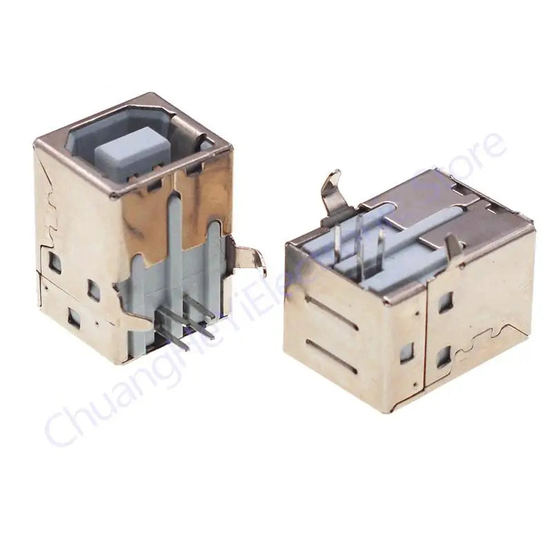 10Pcs Square USB socket usb B Type Female 90 degree PCB welding parent Connector For Printer Data