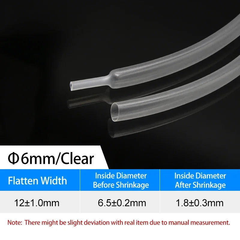 1~10m 4:1 Transparent Heat Shrink Tubing With Glue 4~ 52mm Double Wall Adhensive Polyolefin Sleeve Lined Wire Cable Protector