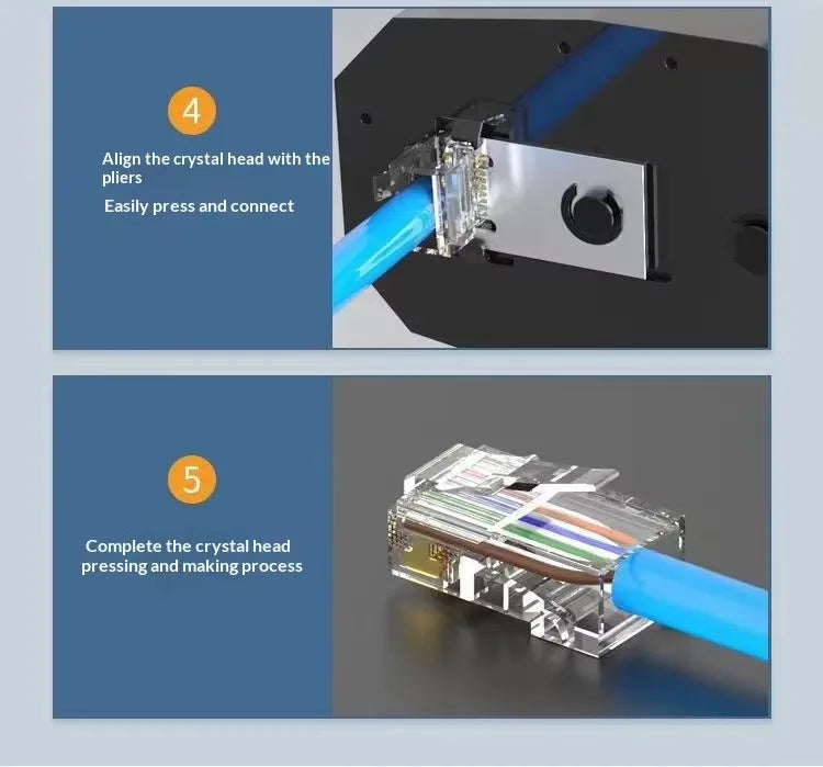 Special Cata7 Crimper Tool Network For Handmade RJ11 RJ45 4P4C 8P8C Multifunction Modular Plugs Cata7 10G/Gigabit RJ45 Connector