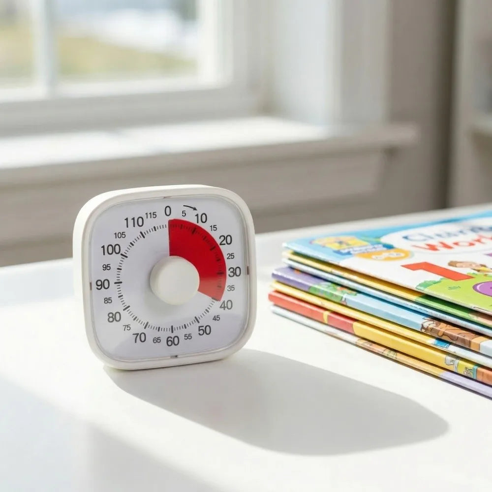 120 Minutes Visual Timer Silent Operation Visualization Countdown Alarm Clock Self-Discipline Portable Kitchen Timer Children