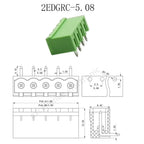 5PCS 2EDG 2/3/4/5/6/7/8/9/10/12 PIN Plug-in Seal Straight/Curved Needle PCB Terminal Block 5.08mm Male Header Wire Connector