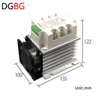 15A-40A Three-phase AC Voltage Regulating Module With Heat Sink And Fan Power Regulator Thyristor Solid State Relay Dimming
