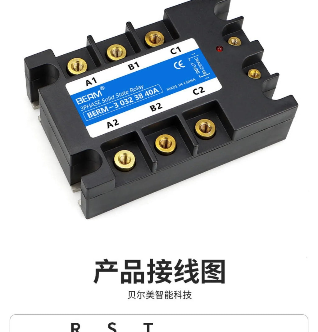 3 Phase 10A 60A 80A 100A 150 200A Three Phase SSR 80-250VAC Control 24-480V Solid State Relay  AC-AC