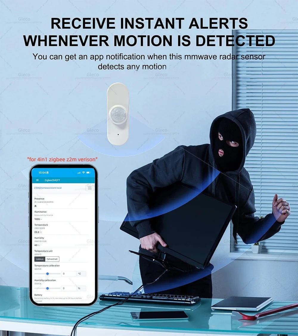 Zigbee /WIFI Human Presence PIR Motion Sensor Luminance Temperature Humidity Detector USB/Battery For Smart Life Tuya Z2M