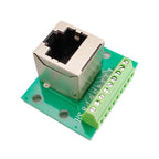 1PC RJ45 Ethernet Female to KF128-9P Screw Terminal Adapter Board 2.54mm Pitch Breakout Board for PCB