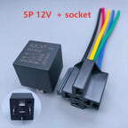 Automotive Relay 12V 24V 4PIN 5Pin 40A Car Relay with Black Red Copper Terminal Auto Relay Socket SPDT Harness Cable