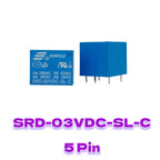 5 Pieces Power Relays SRD-03VDC 05VDC 06VDC 09VDC 12VDC 18VDC 24VDC 48VDC-SL-A SL-C T73 7A 10A 15A 4Pin 5Pin for Electronics