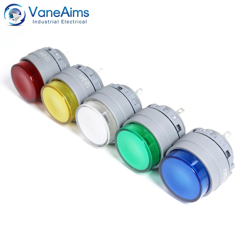 22mm Ultra Short Push Button Momentary Self Reset Latching Locked Waterproof LED Light Push Button Switch On Off 5v 12v 24v