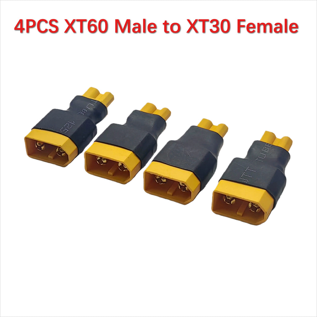 4PCS XT60 to XT30 Plug Adapter Male/Female Converter Connector for FPV Drone RC Lipo Battery Charger ESC Parts