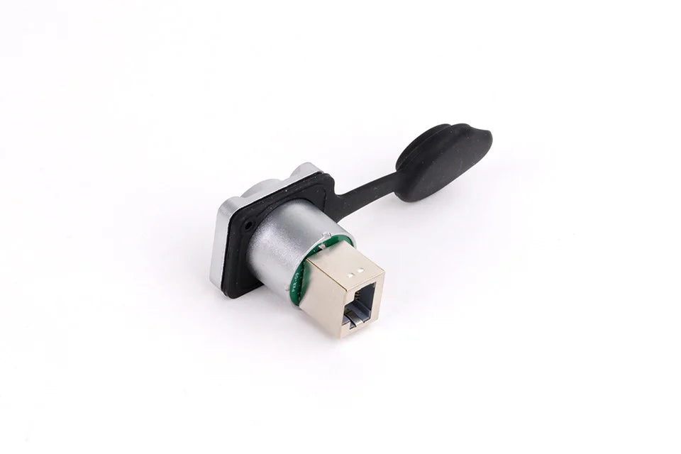 10pcs Waterproof D type RJ45 Connector Female to Female Socket Metal Shell Chassis Panel Mount Network Ethernet RJ45 Adapter