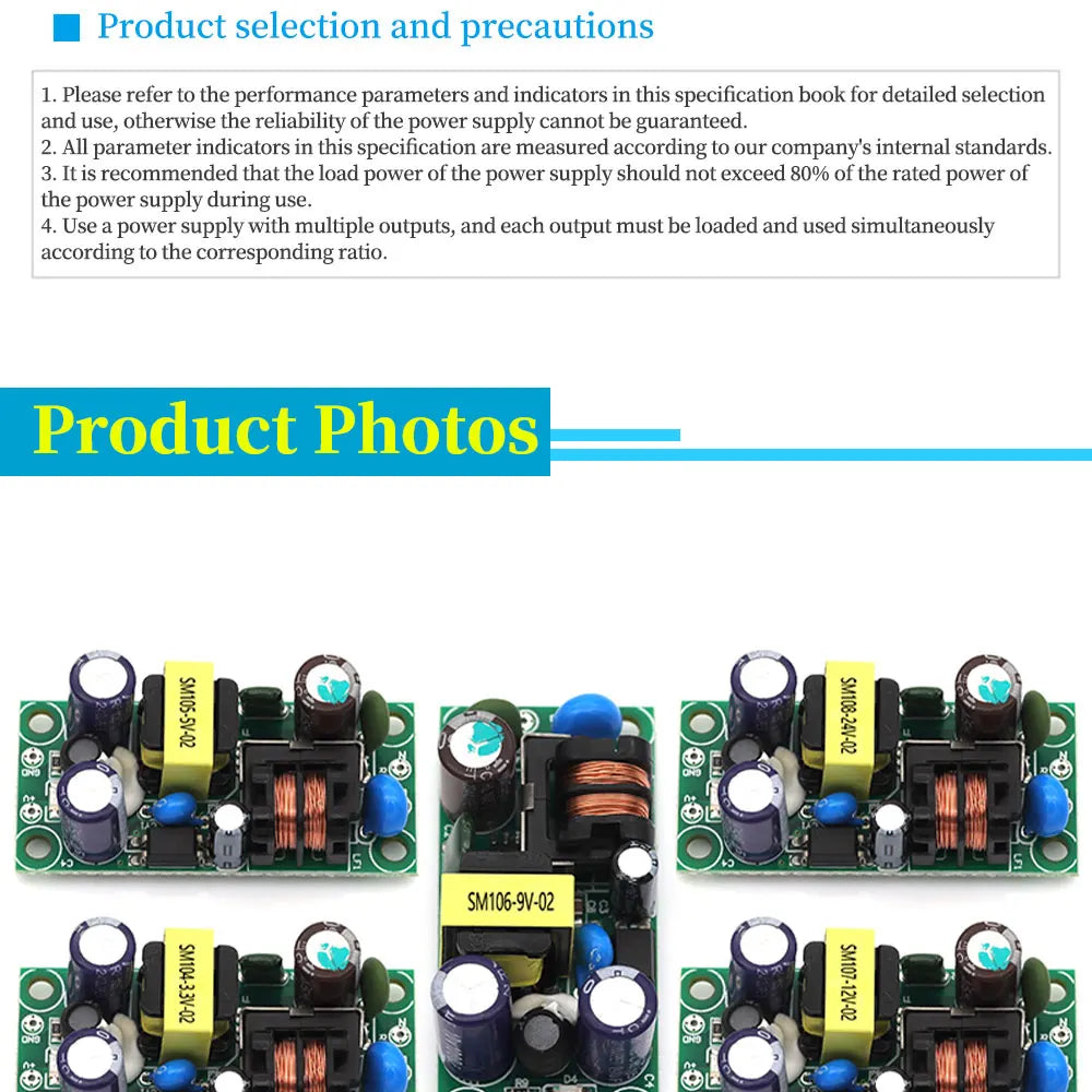 1-10Pcs AC-DC Power Supply Module AC 110V 220v to DC 3.3V 5V 9V 12V 15V 24V Isolated Switching Power Supply Board PLG06A-12