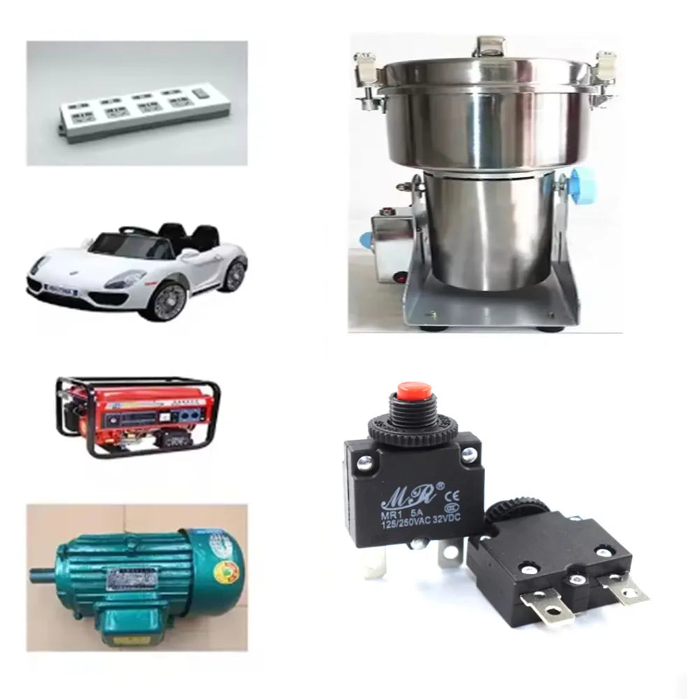 2/5Pcs Circuit Breaker Overload Protector Switch Fuse 3A 4A 5A 6A 7A 8A 10A 12A 15A 20A Resettable With & Without Waterproof Cap