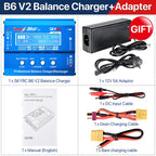 SKYRC Lipo Charger IMAX B6 EVO B6 V2 B6 Mini B6AC V2 Balance Battery Charger Discharger with Adapter Temperature Sensor 6A 1-6S