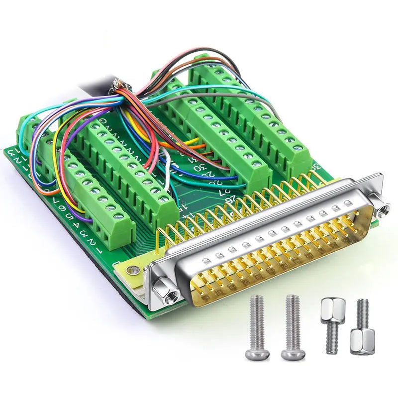DB50 Solder-free Connector 50Pin Male Female Cable 1 Meter Double Shielded Solid Pin 3 Rows Terminal Block Board Extension Cord
