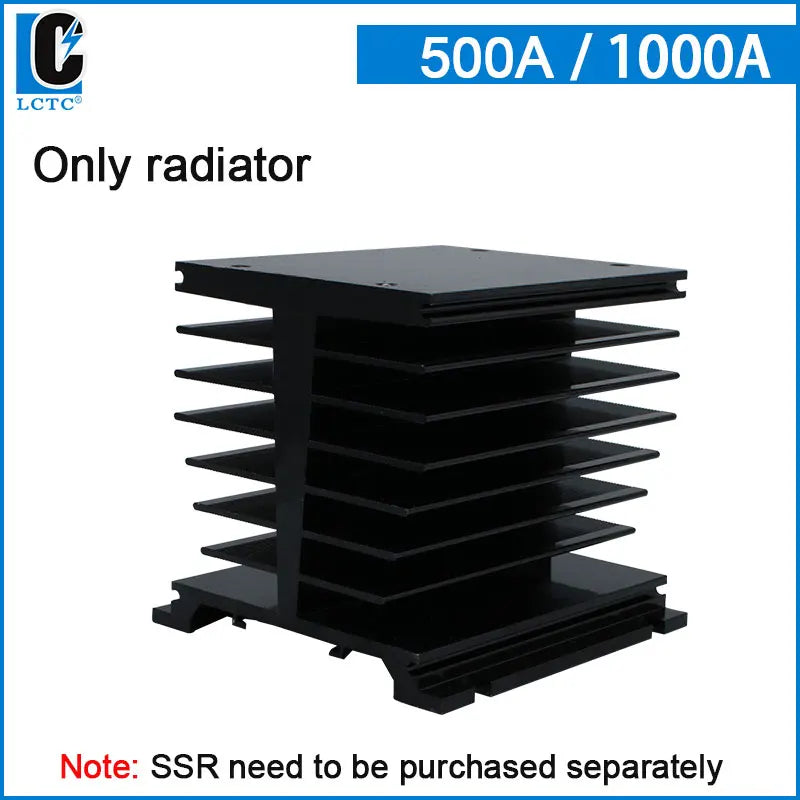 LCTC DC Control DC Solid State Relay 500A 1000A With Radiator SSR Heat Sink High Power Controller 3-32VDC LC-500D75D