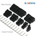 10Sets 4.2mm 5557 Black Automotive Wire Connector Male Shell+Female Terminal 2-24 Pin for PC/Computer Graphics Card PCI-E Power