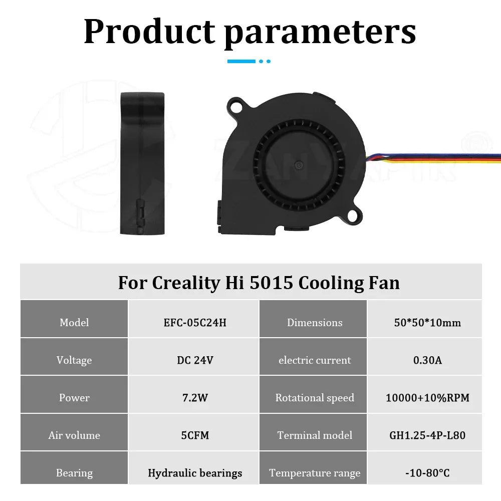 Fan For Creality Hi 2510 Cooling Fan 5015 Blower Fan DC24V Hotend Throat Auxiliary Cooling 3d Printer Accesoires