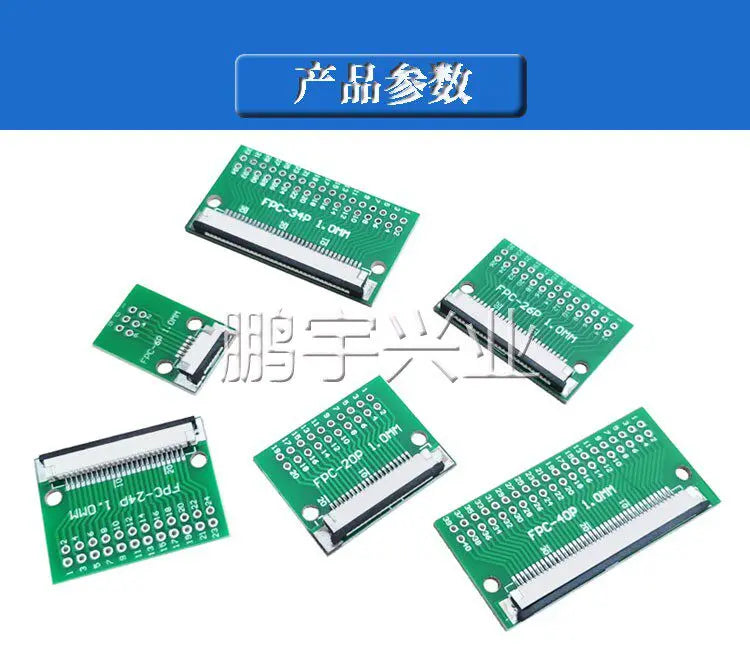 5pcs FPC 1.0MM Pitch Conversion Board DIY PCB Board 4P~30P 4 5 6 8 10 20 24 26 30 P Connector For Cable Transfer